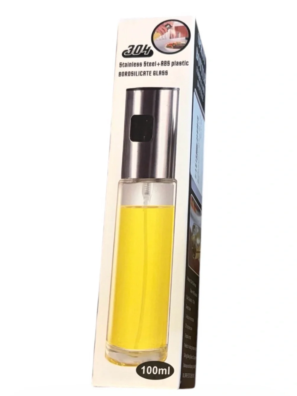 100ml Plastic 304 Stainless Steel Oil Sprayer w/No Drip Pump NIB